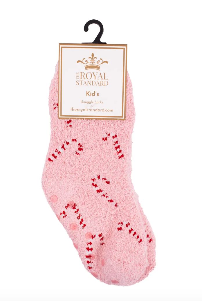 Kid's Candy Cane Fuzzy Socks
