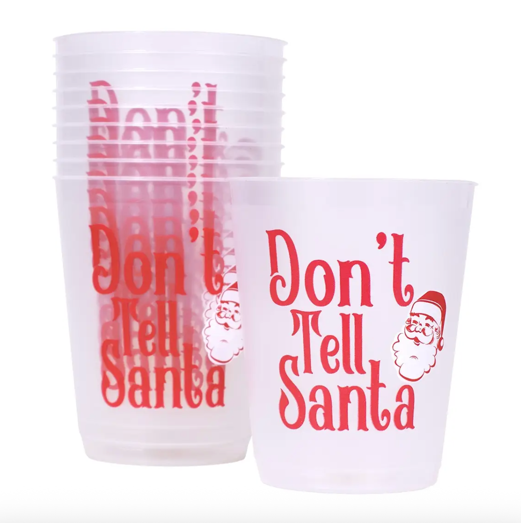 Don't Tell Santa 16 oz. Party Cups (Set of 10)