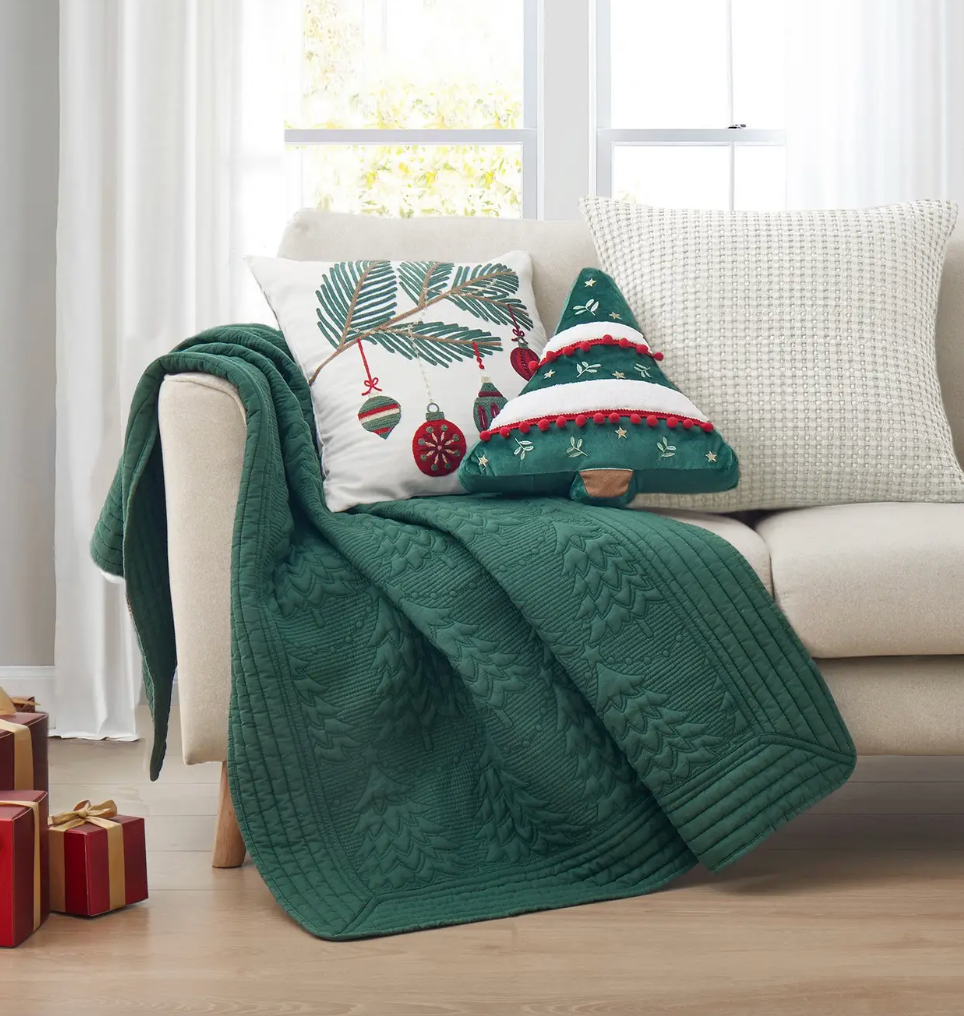 Quilted Throw - O Christmas Tree (Green)