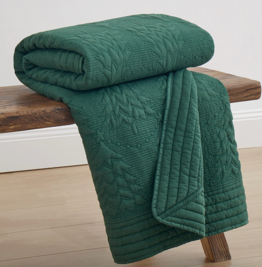 Quilted Throw - O Christmas Tree (Green)