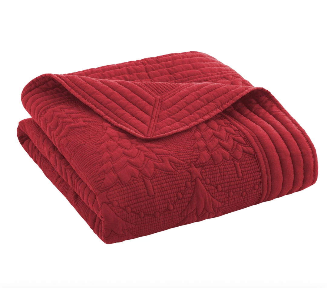 Quilted Throw - O Christmas Tree (Red)