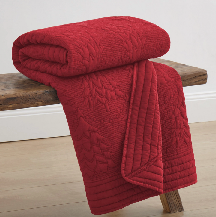 Quilted Throw - O Christmas Tree (Red)