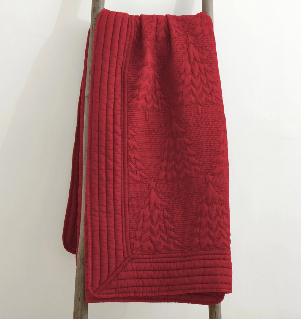 Quilted Throw - O Christmas Tree (Red)