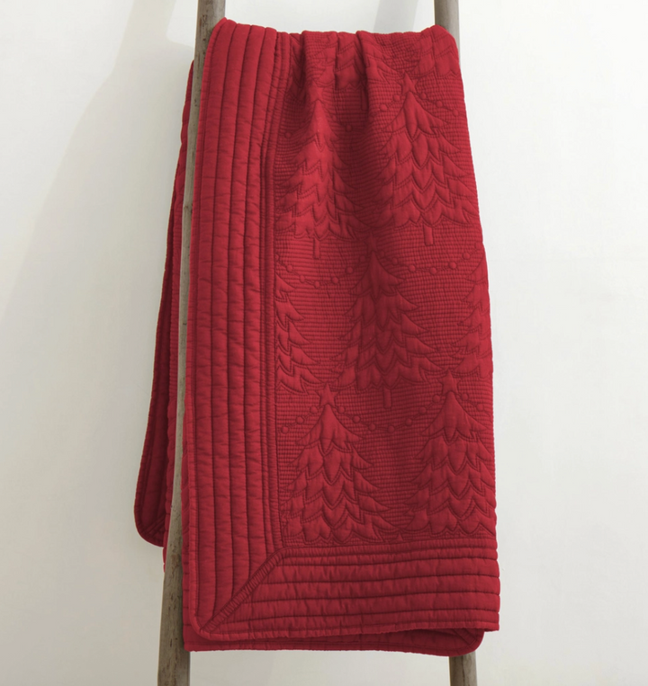 Quilted Throw - O Christmas Tree (Red)