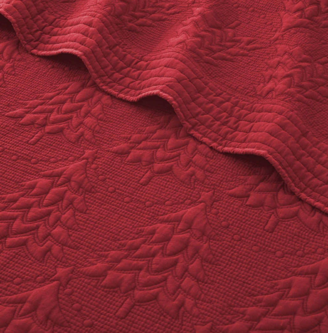 Quilted Throw - O Christmas Tree (Red)