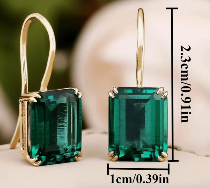 Clara - Jeweled Leverback Earrings (Emerald)