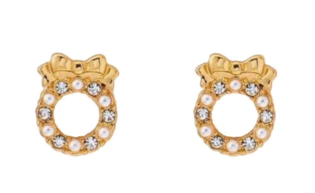 Rhinestone & Pearl Wreath Earrings