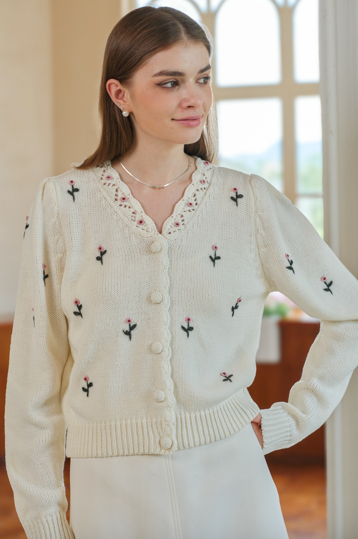 Rosie - Floral Button Up Cardigan