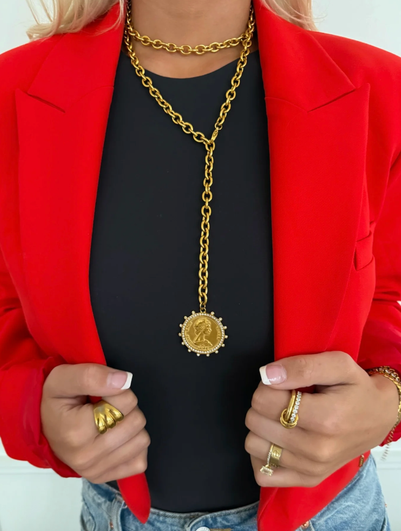 CHANSUTT - XL Rhinestone Coin Necklace