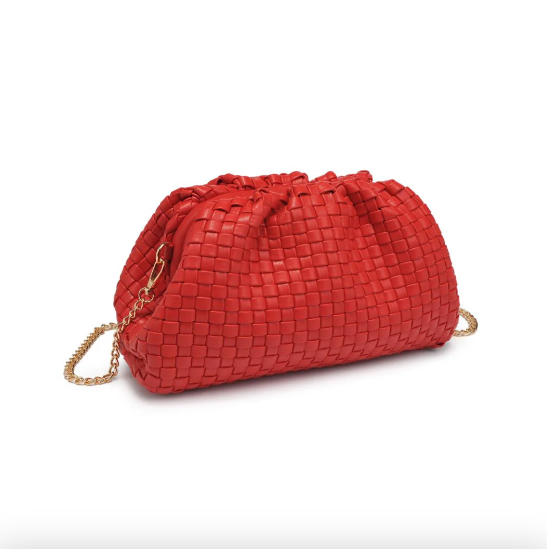 Tate - Woven Frame Clutch (Red)