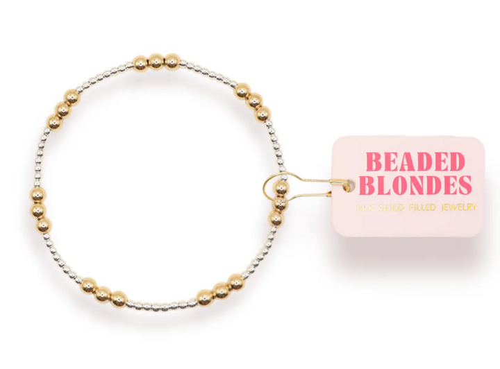 Beaded Blondes - ILY Mixed Metals Bracelet (Petite)