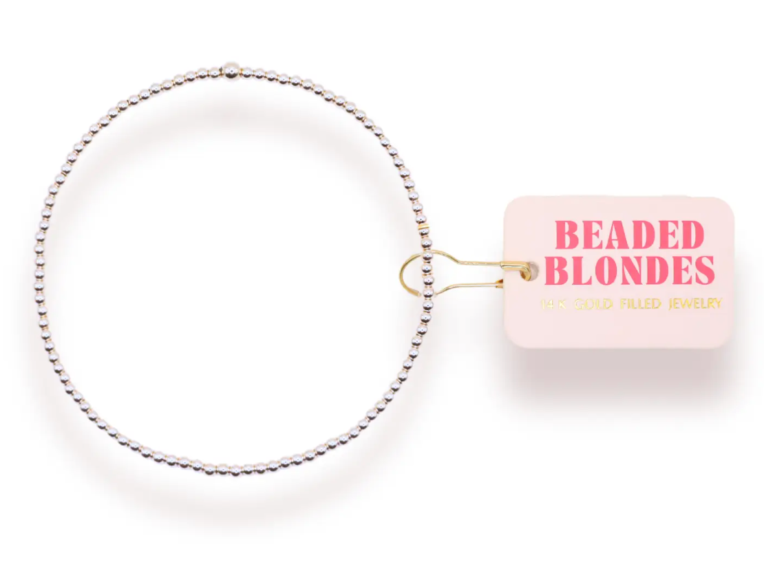 Beaded Blondes - 2MM Silver Beaded Bracelet (Petite)