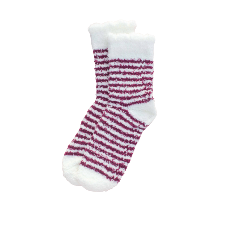 Klein - Striped Fuzzy Socks (Red)