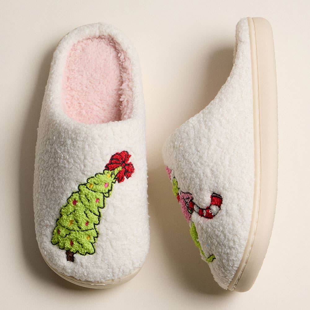 Grinch Christmas Slippers (Pink)
