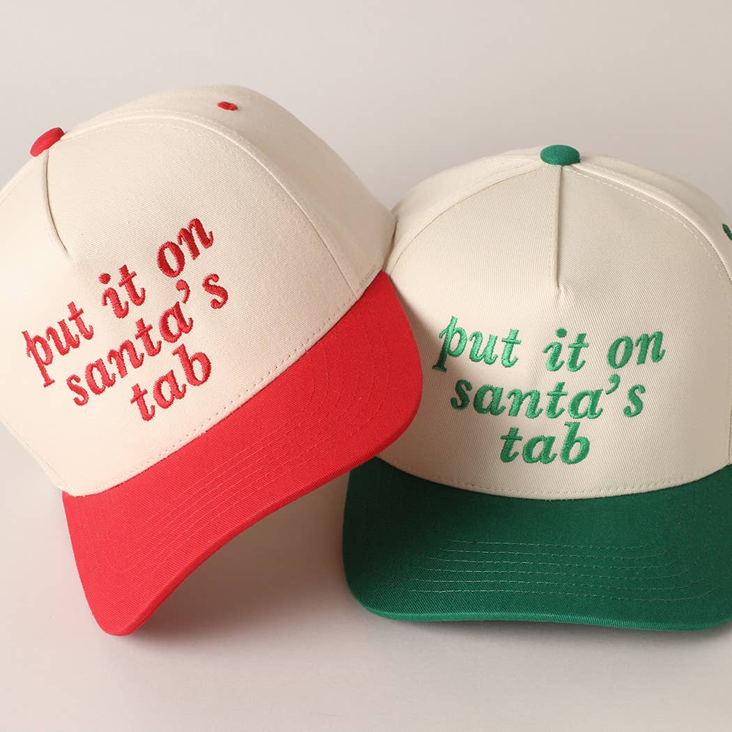 Put It On Santa's Tab Trucker Hat (Green)