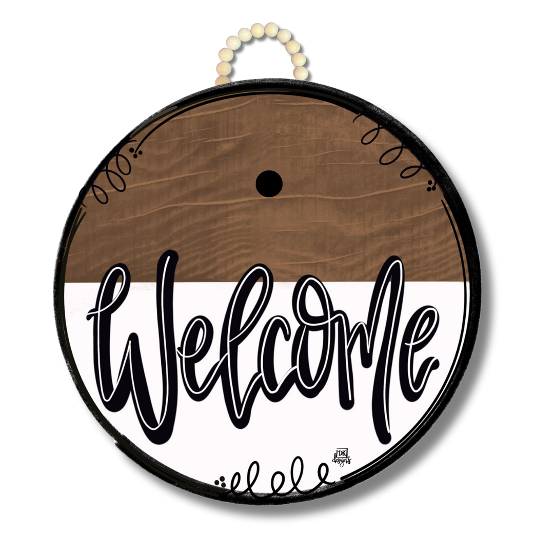 Door Hanger - Classic Stain "Welcome" Sign