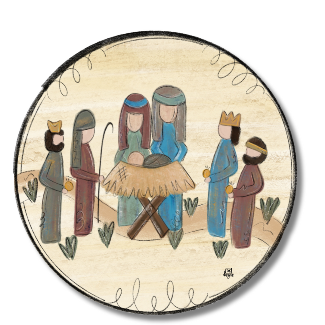 Door Hanger Attachment - Nativity Circle Mini