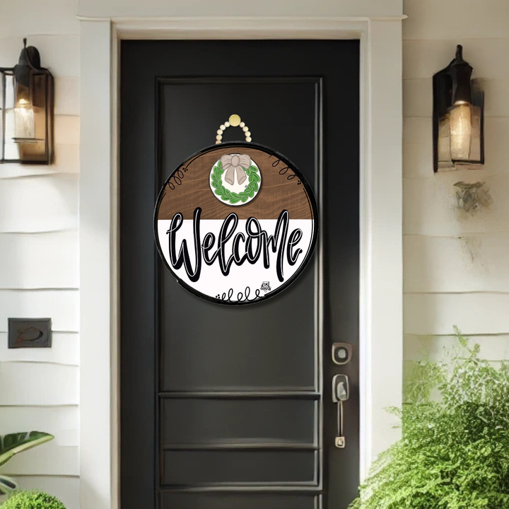 Door Hanger - Classic Stain "Welcome" Sign