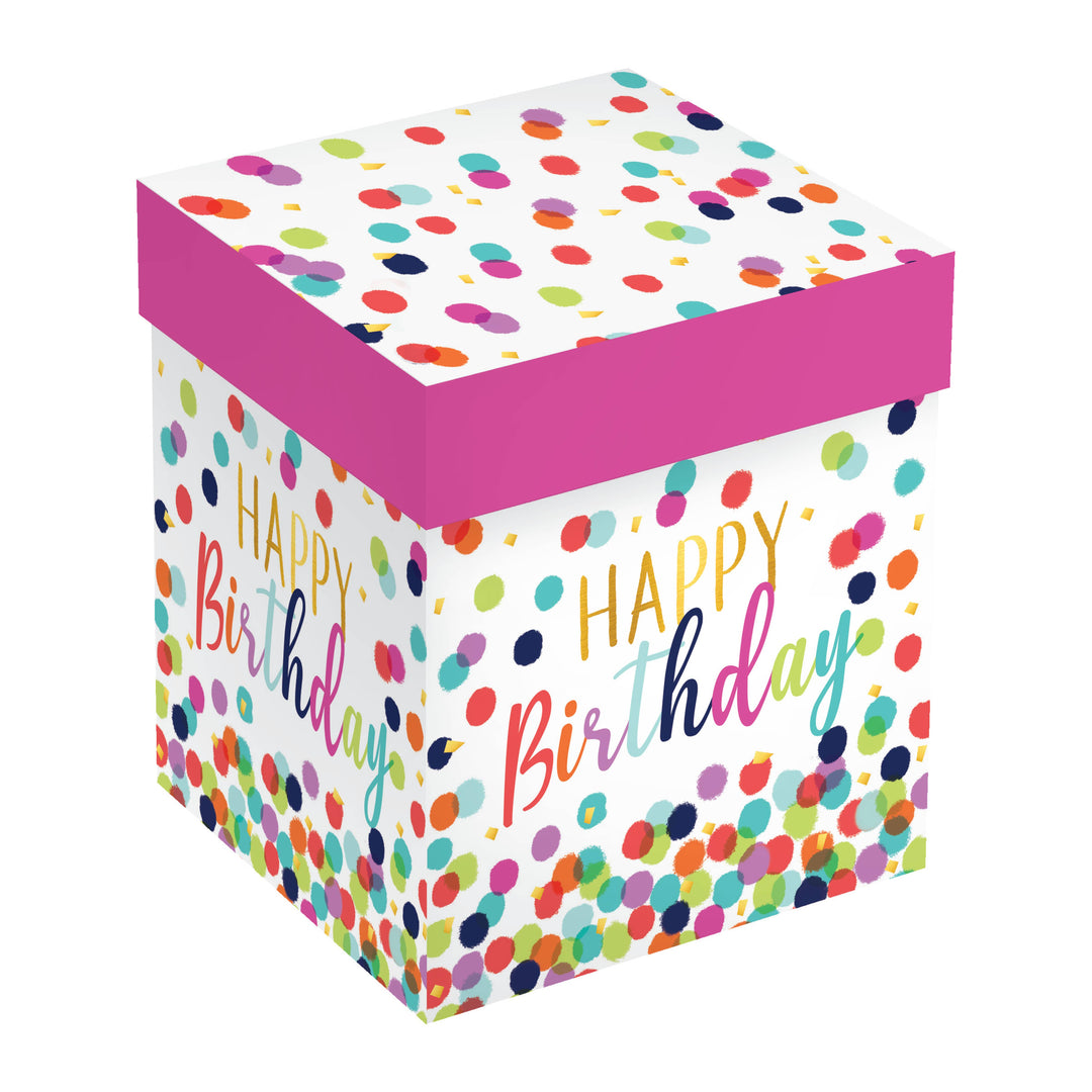 Happy Birthday Dotted Stemless Wine Glass