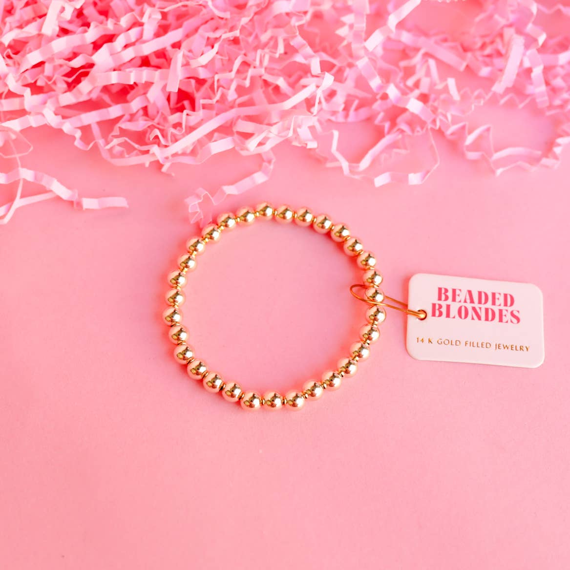Beaded Blondes - 6MM Gold Beaded Bracelet