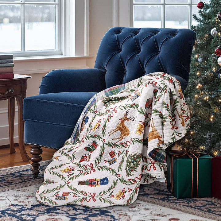 Quilted Throw - Festive Nutcrackers