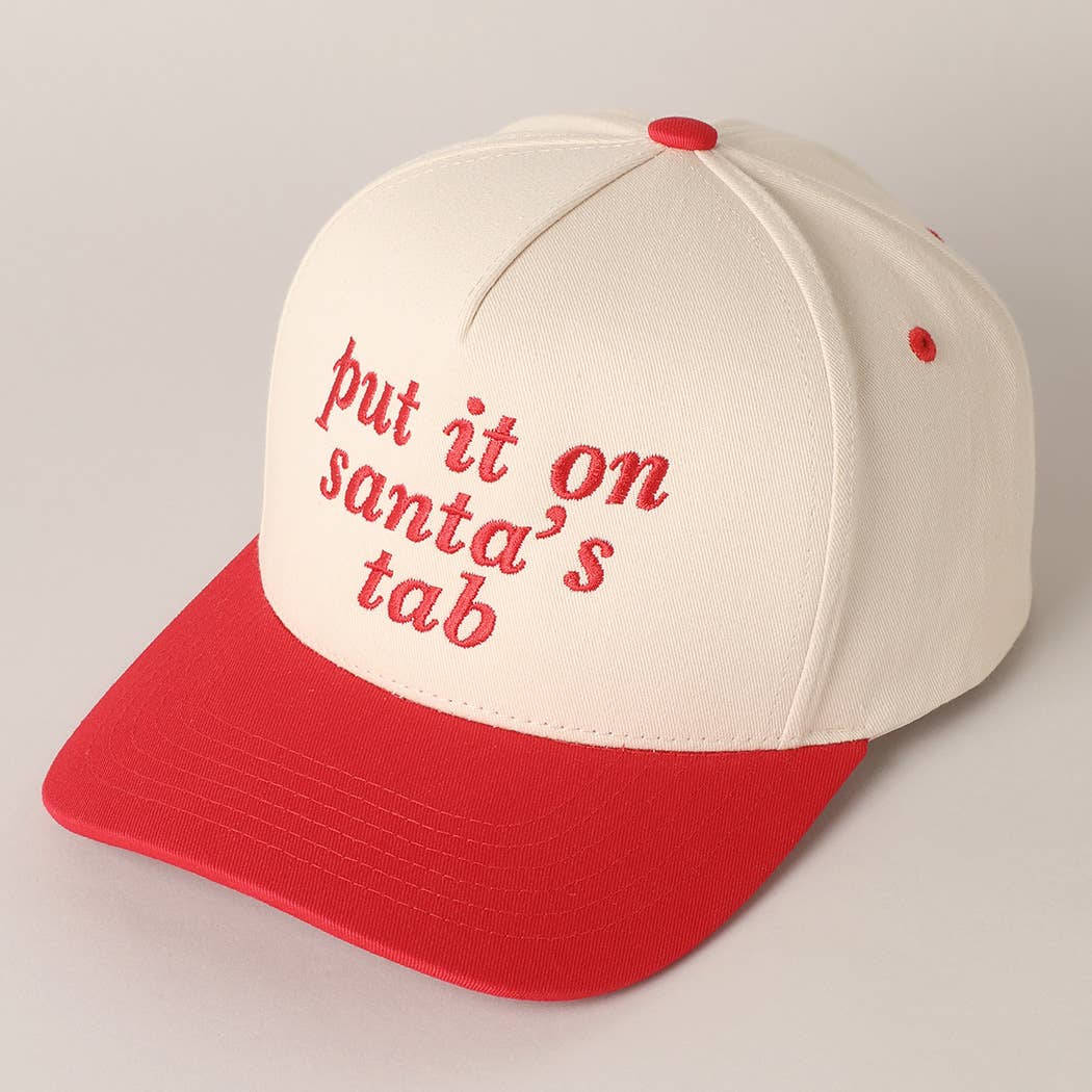 Put It On Santa's Tab Trucker Hat (Red)