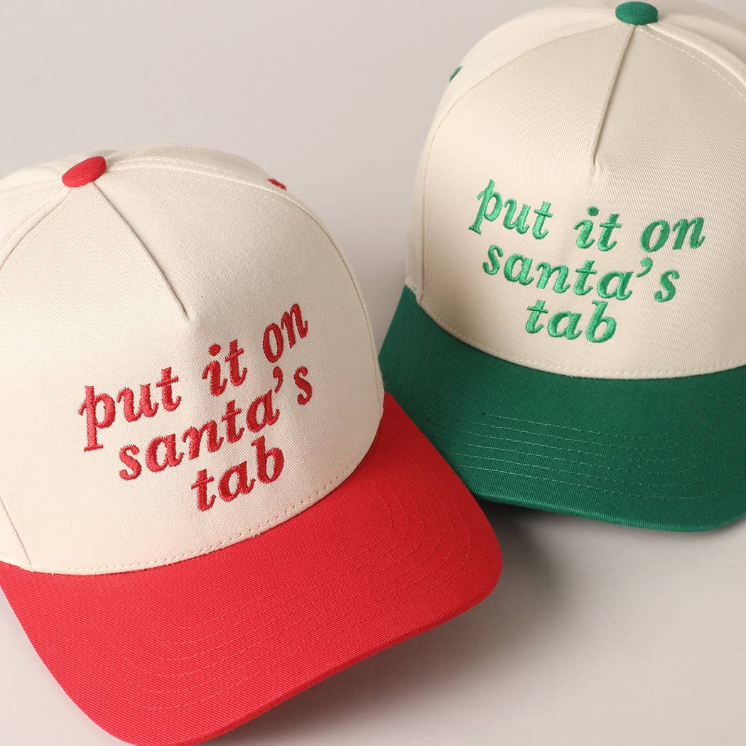 Put It On Santa's Tab Trucker Hat (Green)