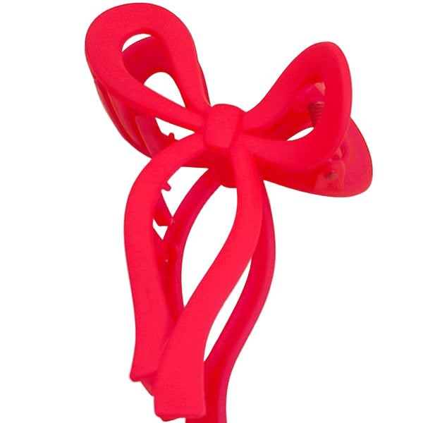 Bow Hair Claw Clip - Red