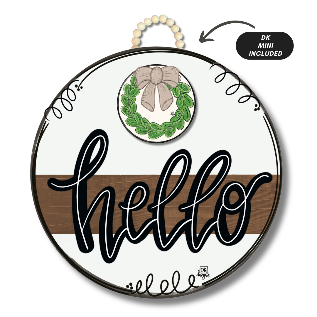 Stained Striped "Hello" Hanger
