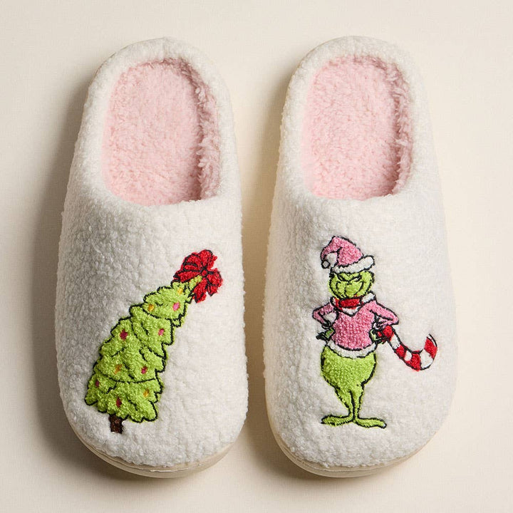 Grinch Christmas Slippers (Pink)