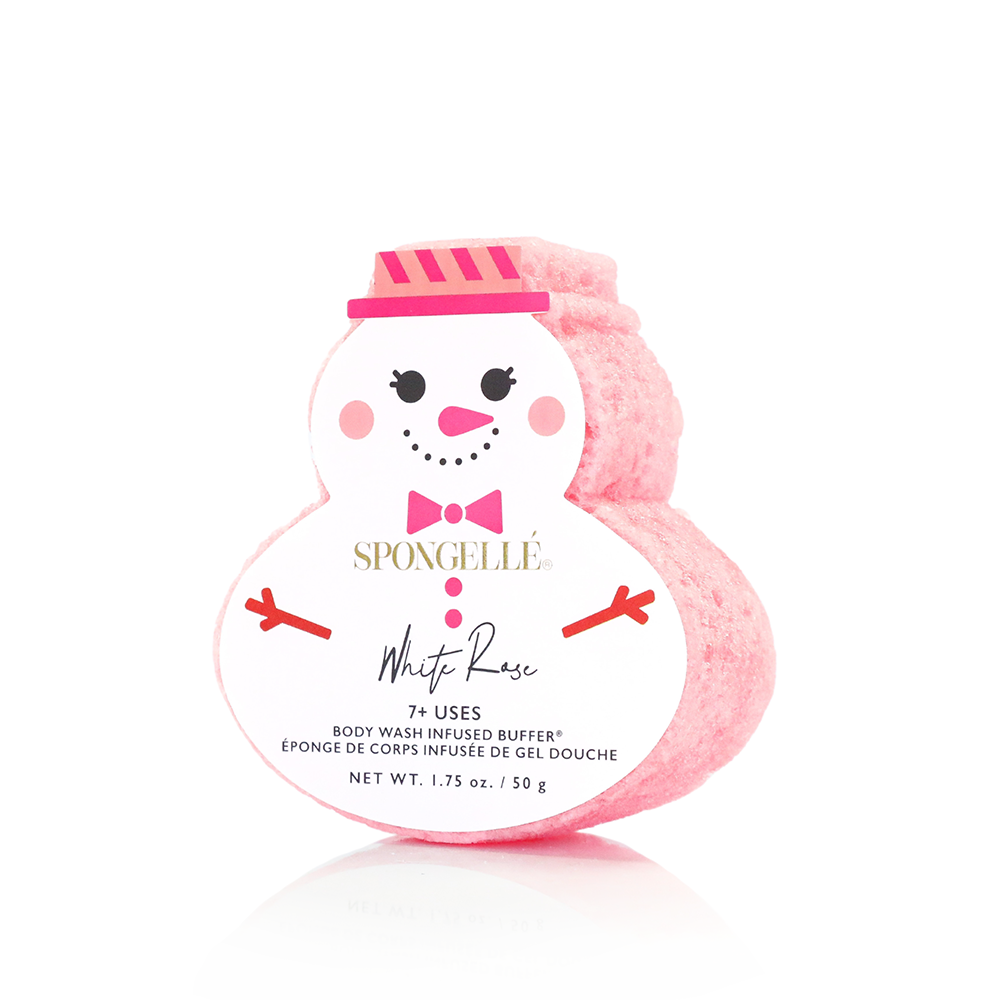 Spongellé - White Rose Snowman Holiday Buffer