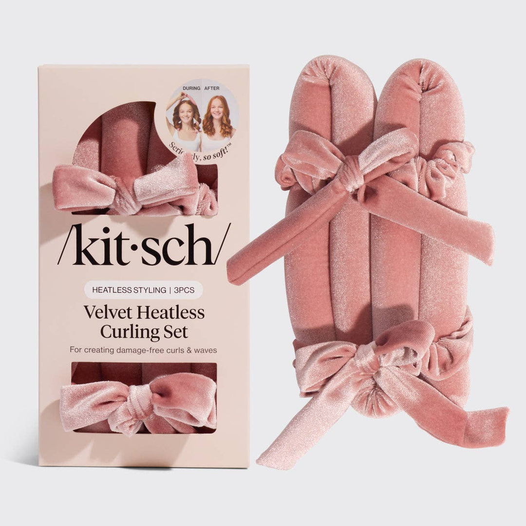 Terracotta Velvet Heatless Curling Set