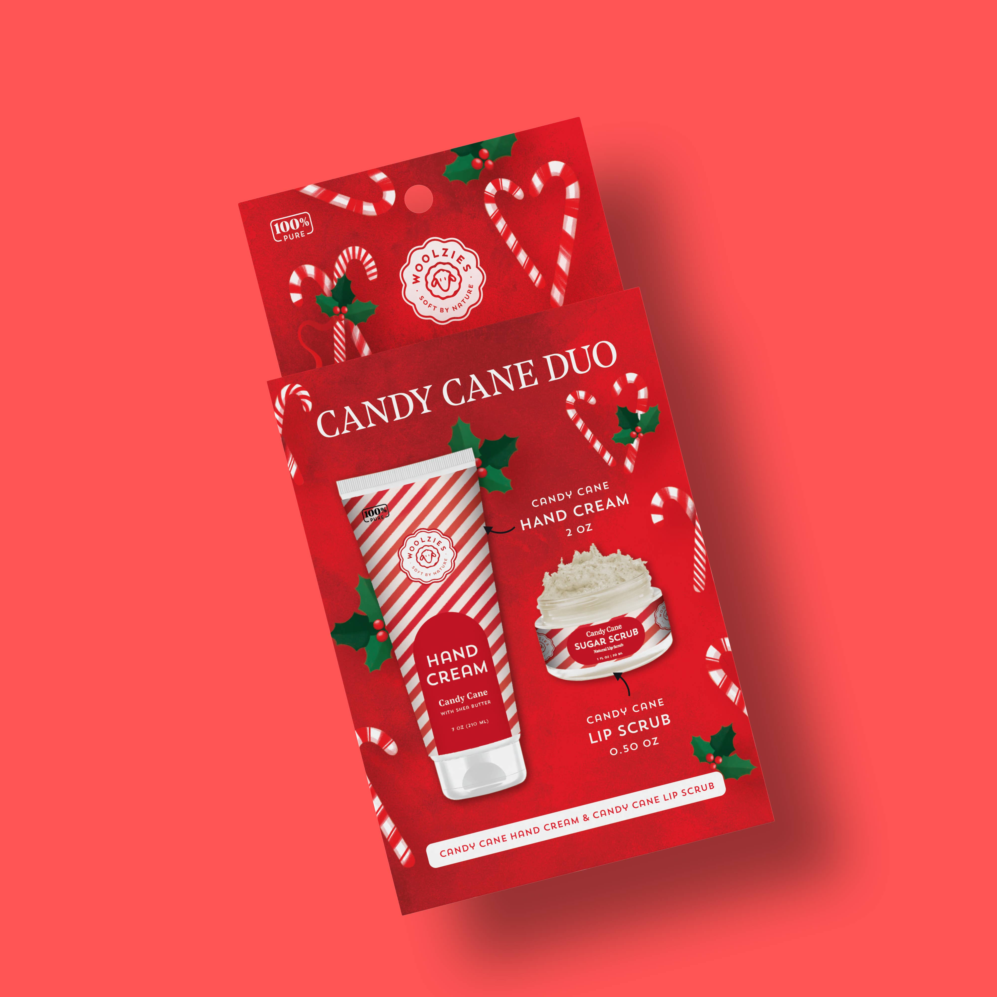 Candy Cane Duo - Hand Cream & Lip Scrub Duo – Holiday Set