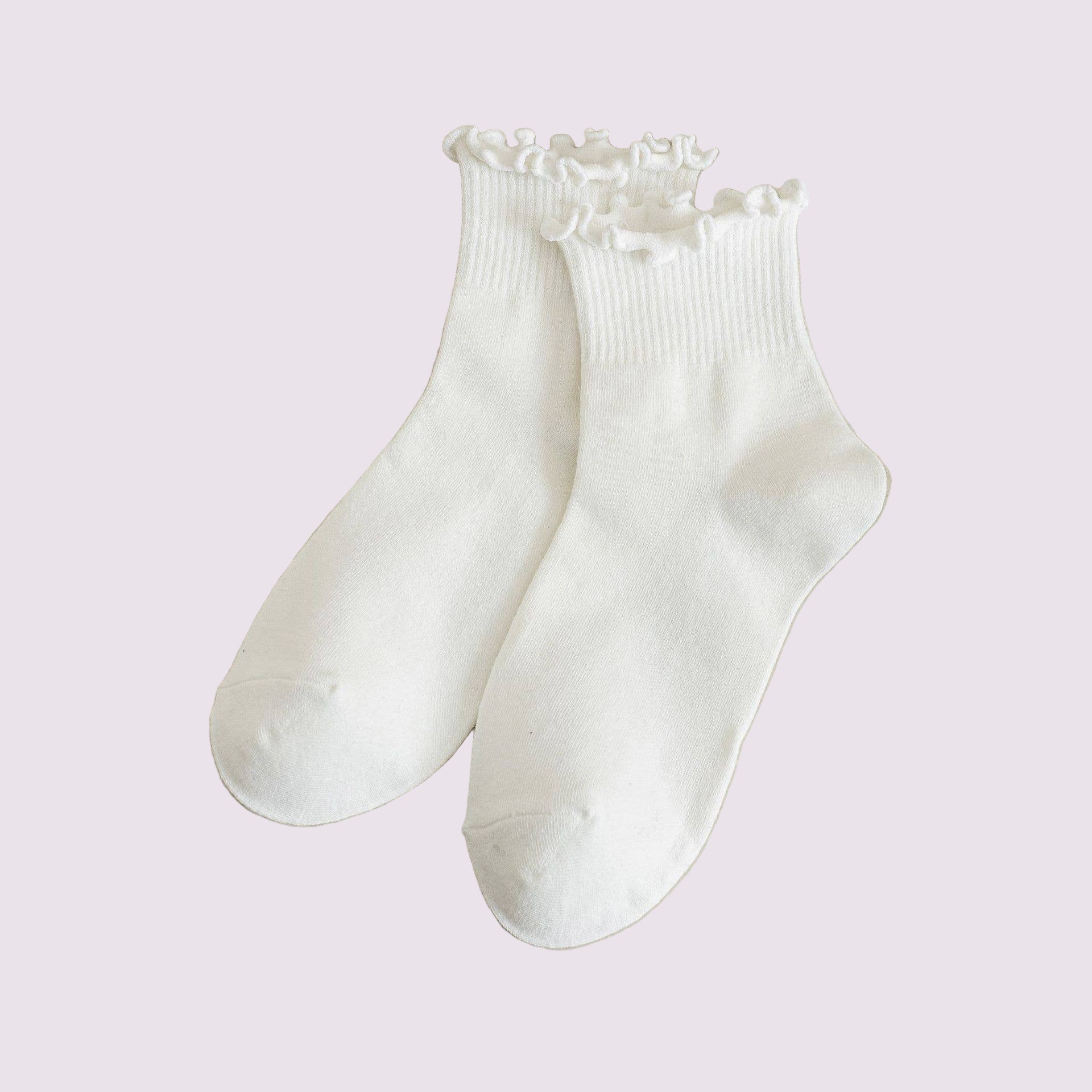 White Ruffle Ankle Socks