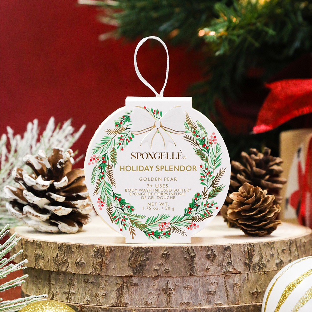 Spongelle - Holiday Splendor Holiday Wreath Body Buffer (Golden Pear)