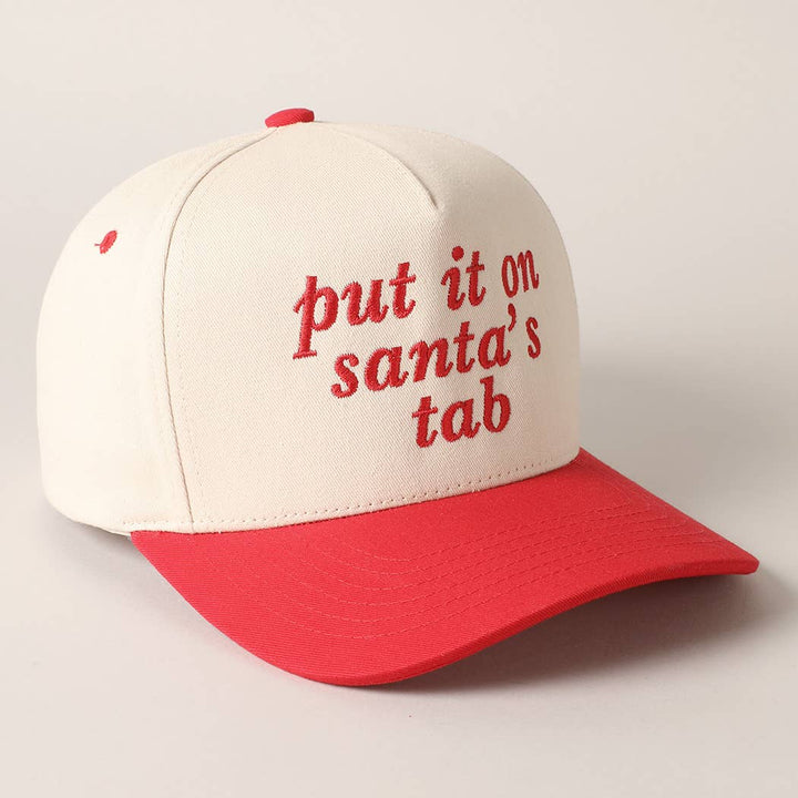 Put It On Santa's Tab Trucker Hat (Red)