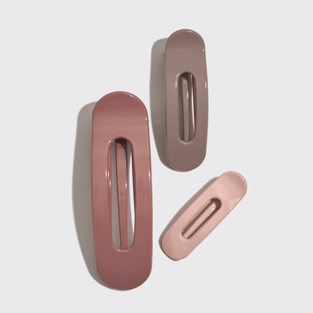 Kitsch - Flat Lay Claw Clip 3pc Flat (Ultra Glossy Terracotta)