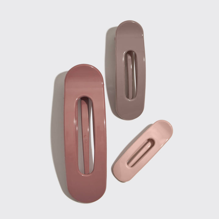 Kitsch - Flat Lay Claw Clip 3pc Flat (Ultra Glossy Terracotta)