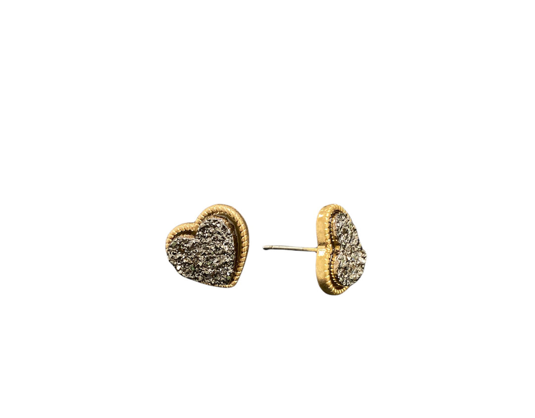 Heart Shaped Druzy Earrings