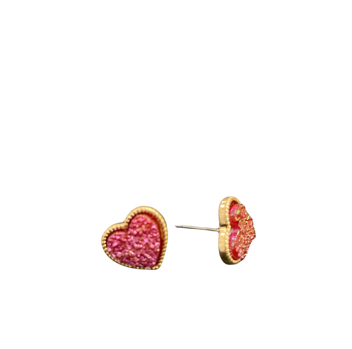 Heart Shaped Druzy Earrings