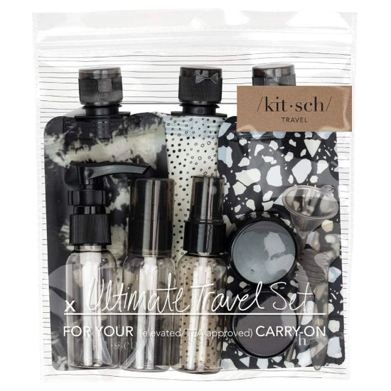 Kitsch - Refillable Ultimate Travel 11pc Set (Black & Ivory)