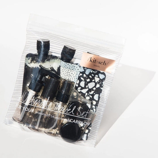 Kitsch - Refillable Ultimate Travel 11pc Set (Black & Ivory)