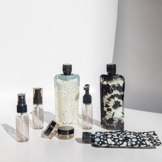 Kitsch - Refillable Ultimate Travel 11pc Set (Black & Ivory)