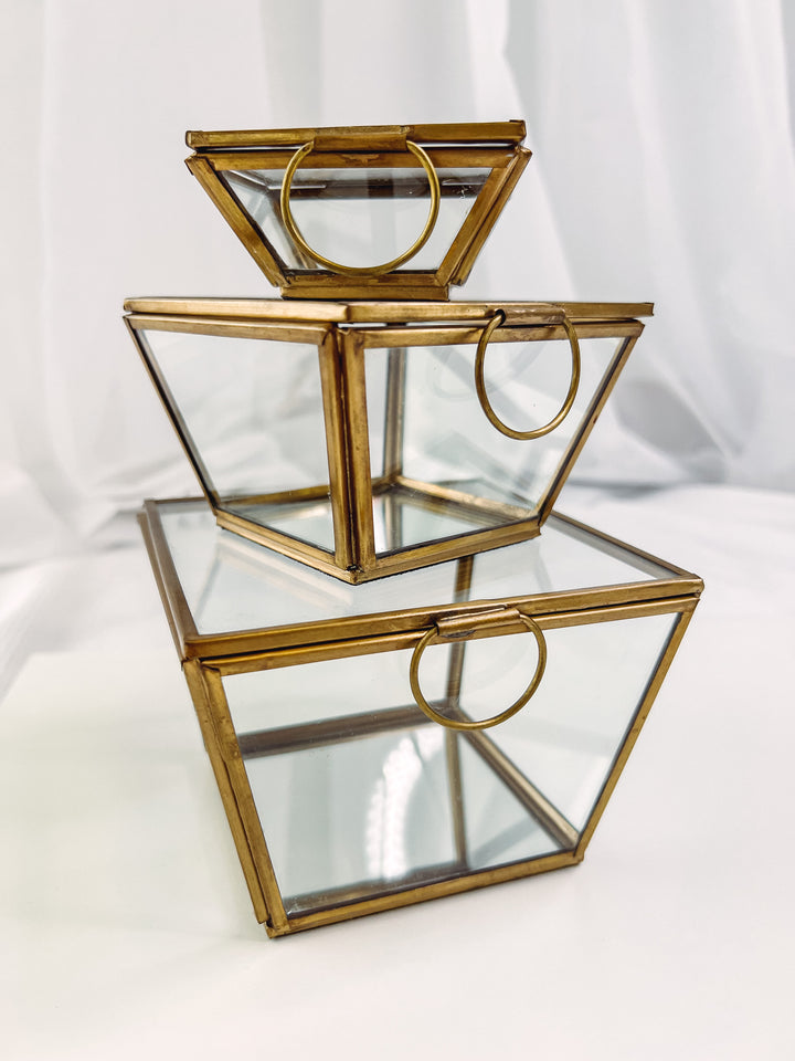 3 Tier Glass Jewelry/Trinket Storage Box
