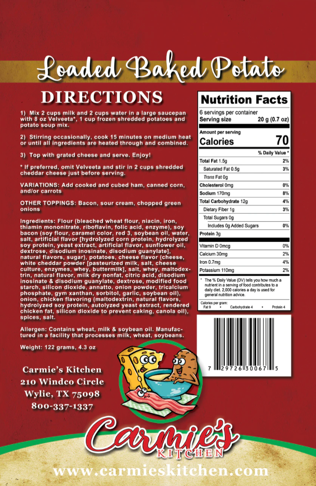 Carmie's - Loaded Baked Potato Soup Mix