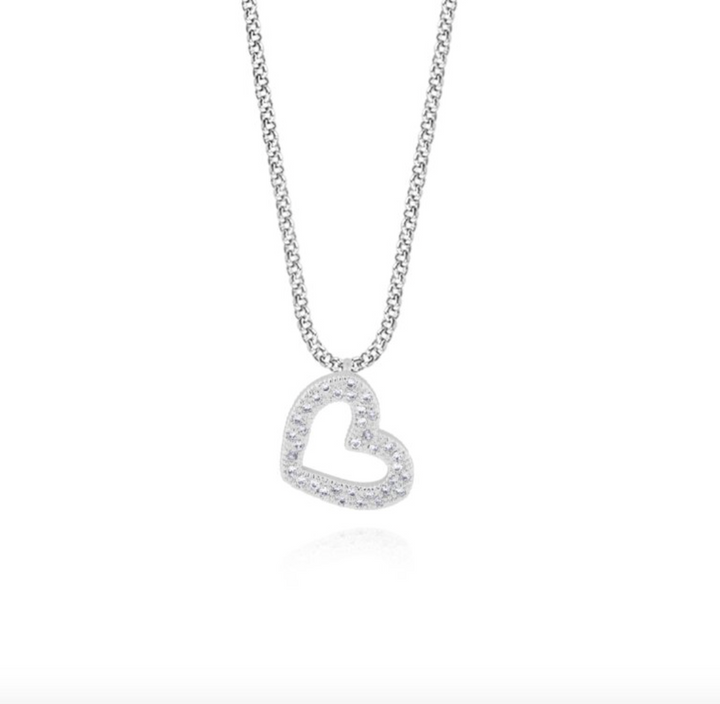 Katie Loxton - Silver Heart Pave Necklace