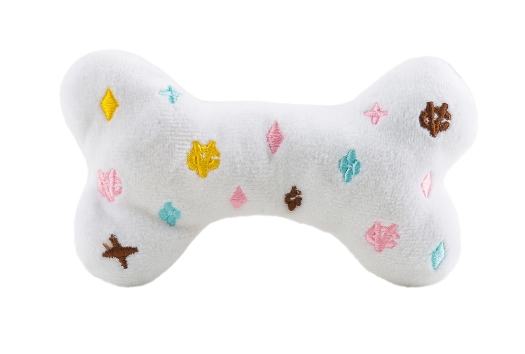Doy Toy - White Chewy Vuiton Bone Large