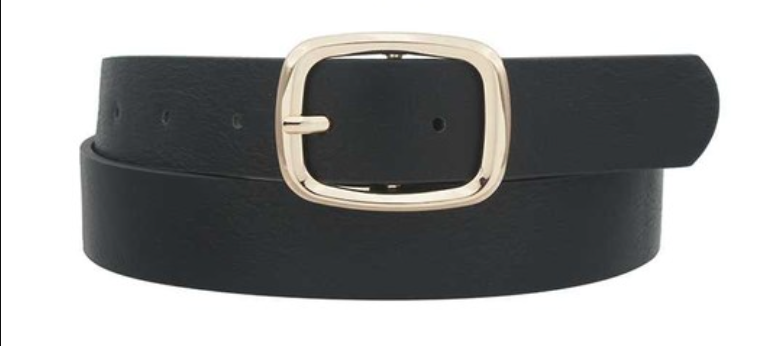 Kari - Rectangle Buckle Belt (Black)
