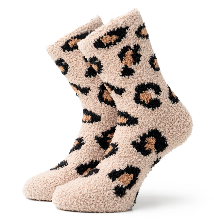 Fuzzy Leopard Socks