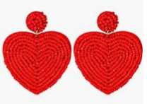 Krissy - Beaded Heart Earrings